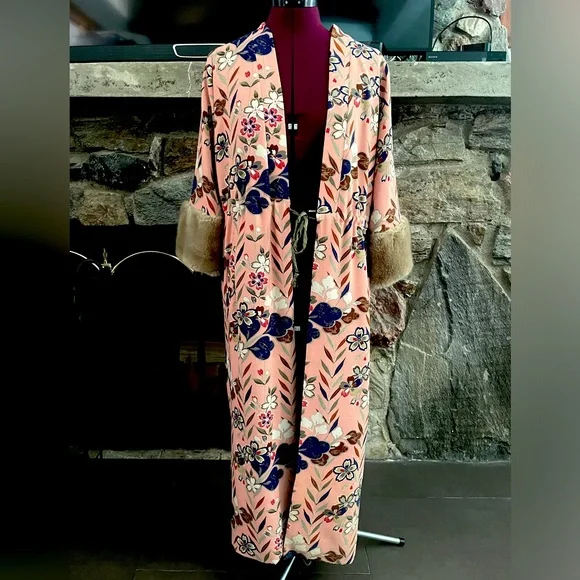 Trf Outerwear Kimono Jackets Coats Zara Trf Outerwear Pink Floral